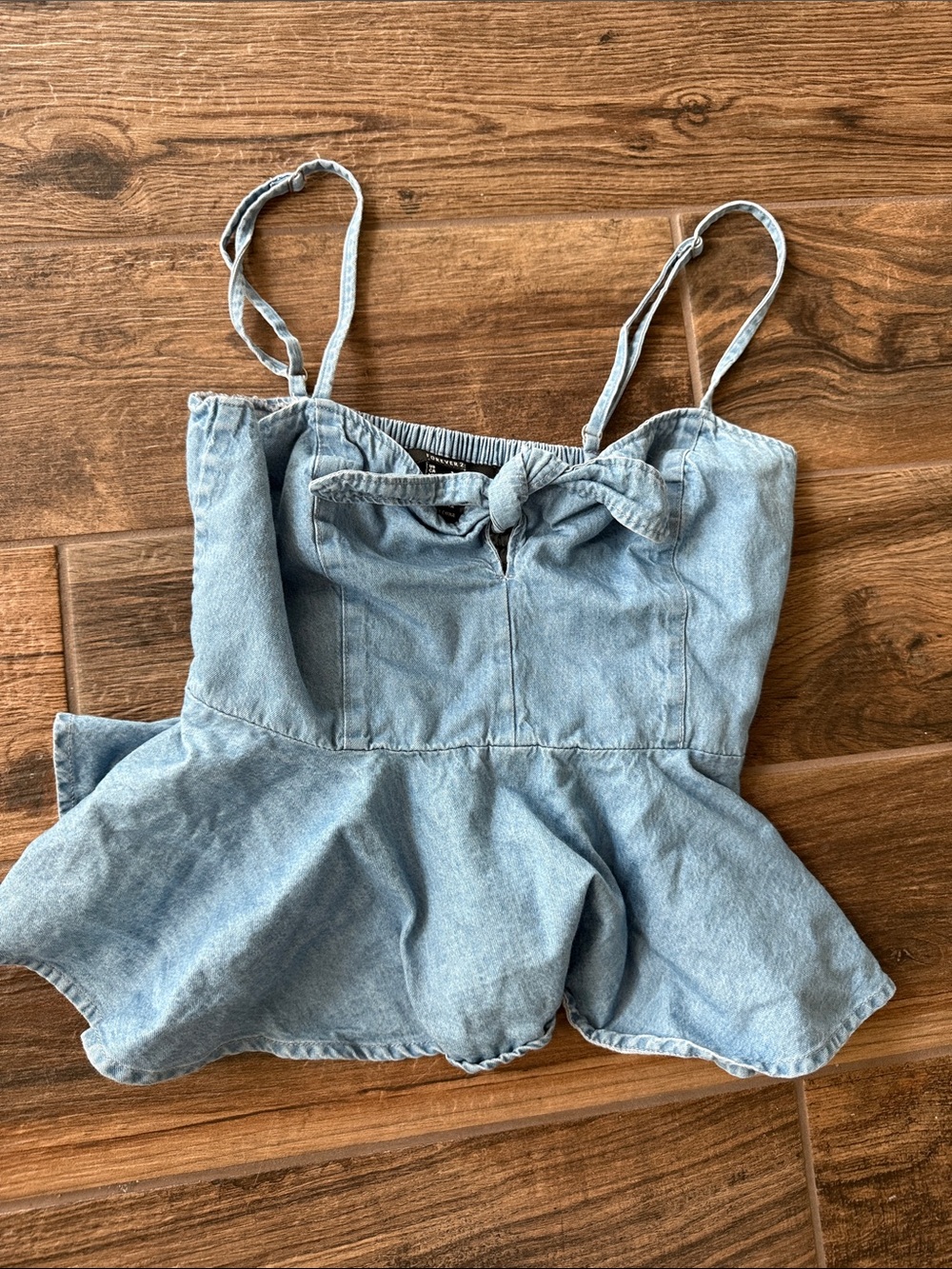 Forever 21 Light Blue Smocked Tank Top